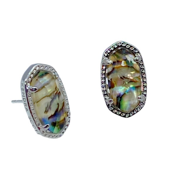 Orecchini a perno Kendra Scott Jolie argento vetro dicroico nuovi con